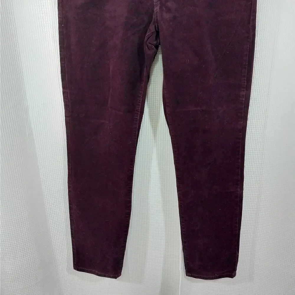 BANANA REPUBLIC! RICH BURGUNDY RED FINE WALE CORDUROY SKINNY PANTS! SZ 8P